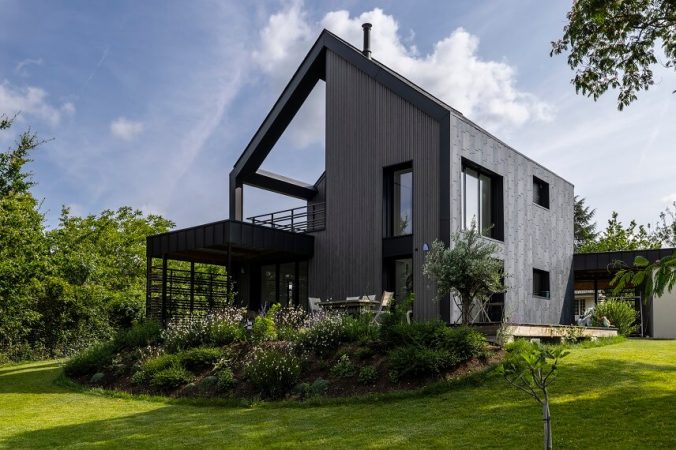 private house slate facade